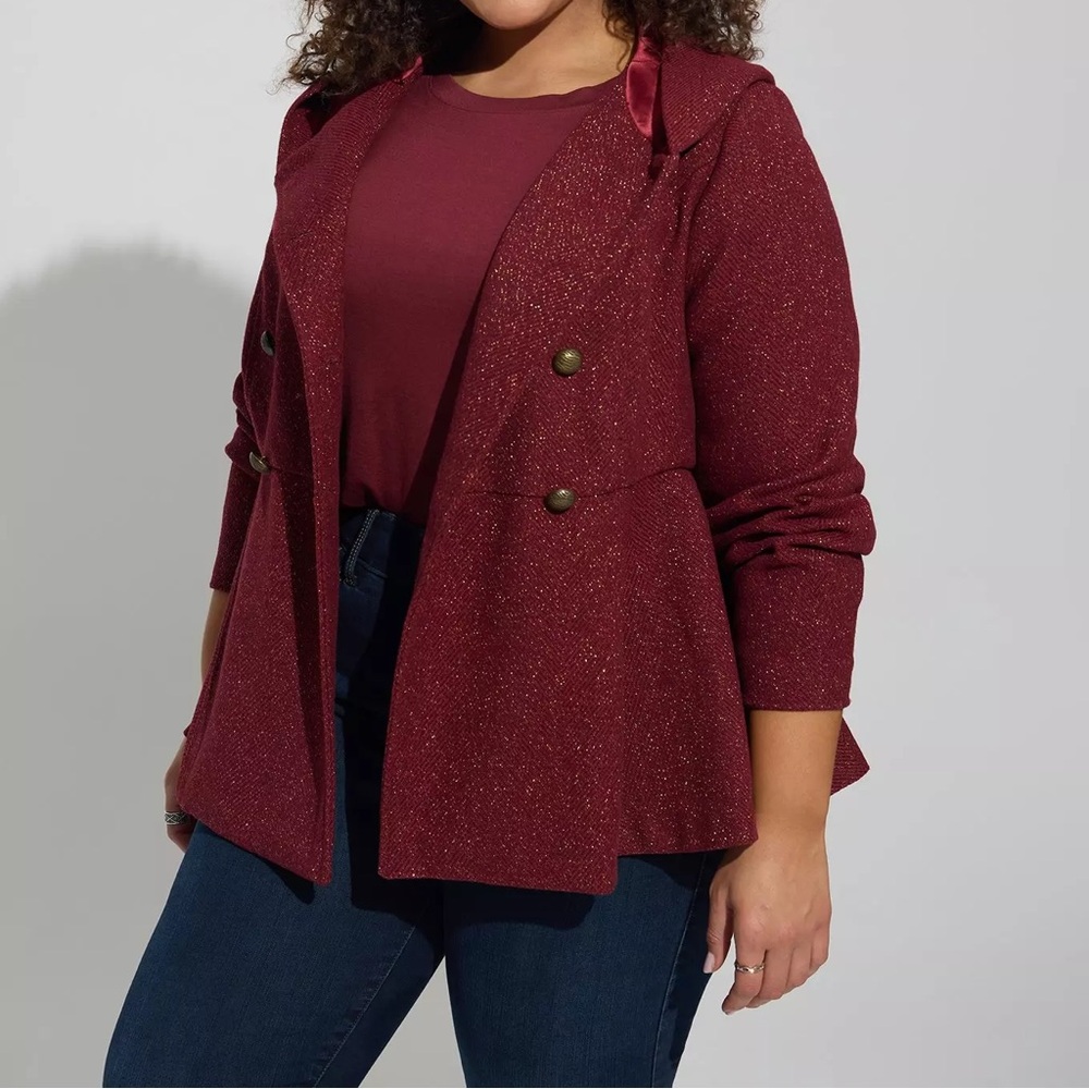 Torrid House of the Dragon wool hooded peplum coat size 1